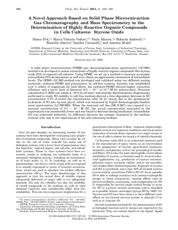 (PDF) A Novel Approach Based on Solid Phase Microextraction Gas ...