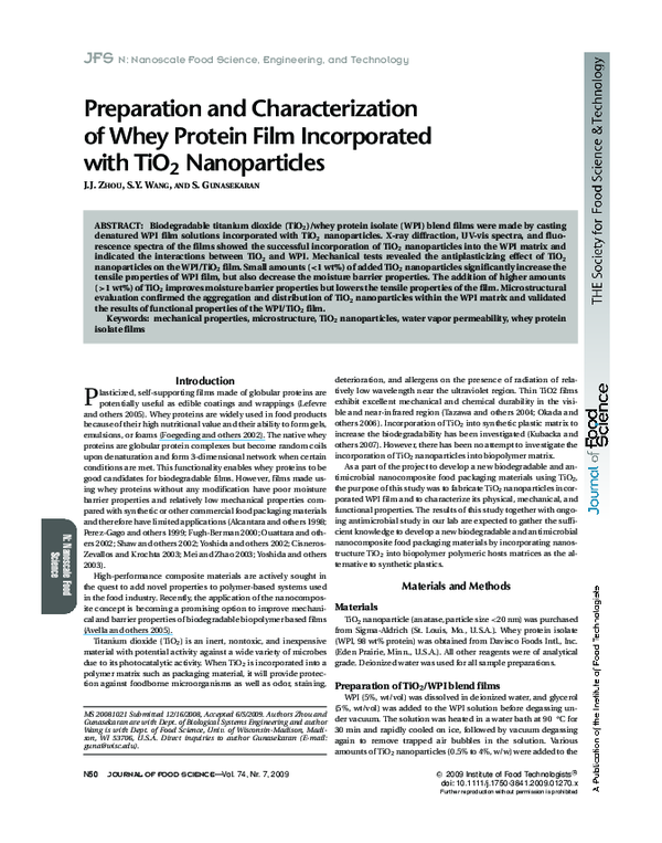 (PDF) Preparation and characterization of whey protein hydrolysates ...