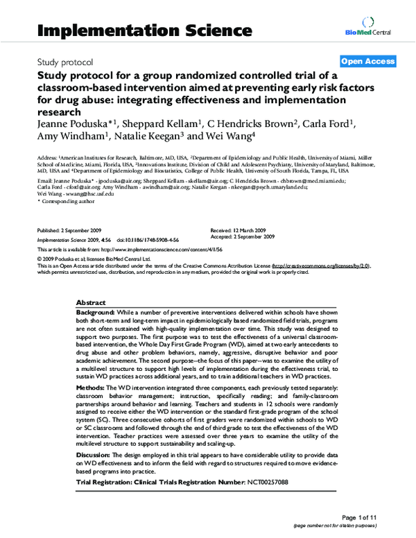(PDF) Study protocol for a group randomized controlled trial of a ...