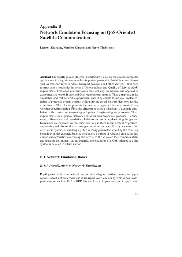 (PDF) Appendix B: Network Emulation Focusing on QoS-Oriented Satellite ...