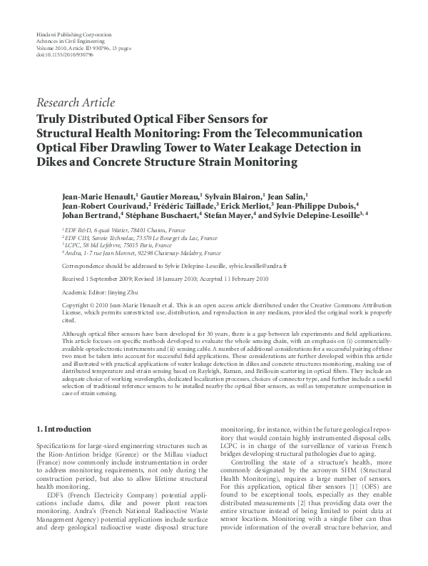 (PDF) Truly Distributed Optical Fiber Sensors for Structural Health ...