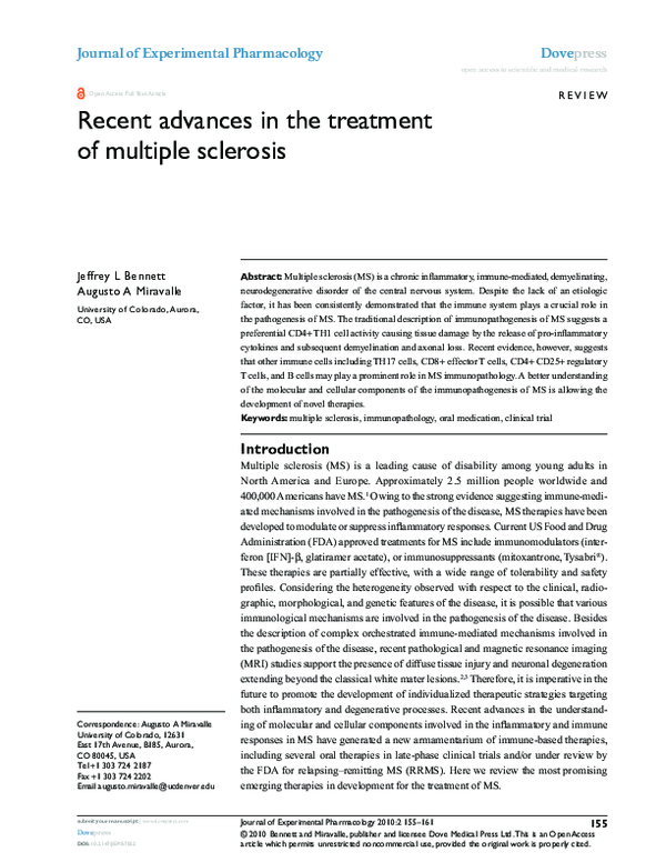 (PDF) Recent advances in the treatment of multiple sclerosis