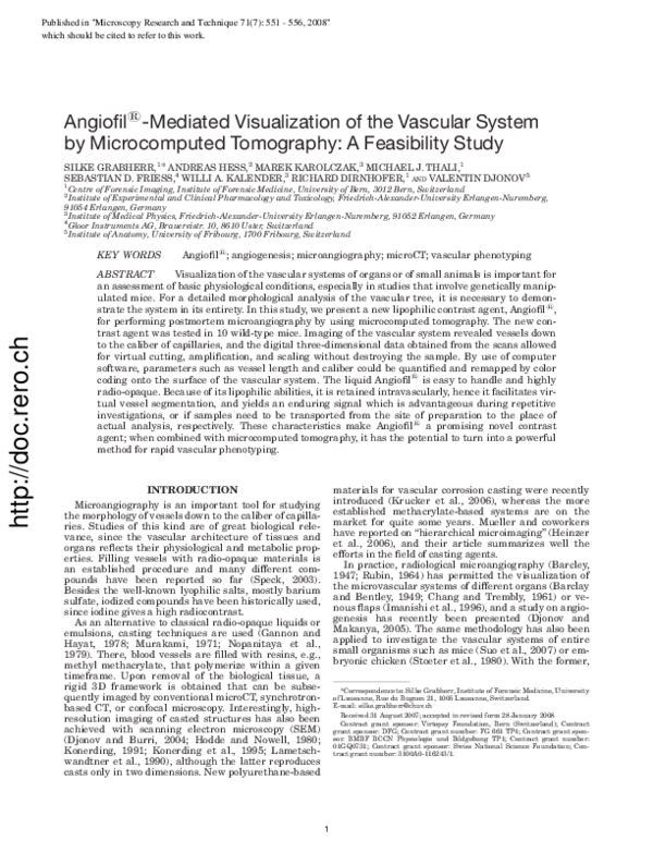 (PDF) Angiofil®‐mediated visualization of the vascular system by ...