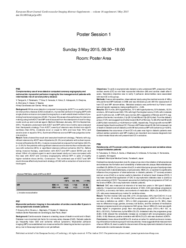 (PDF) Poster Session 1: Sunday 3 May 2015, 08:30-18:00Room: Poster Area