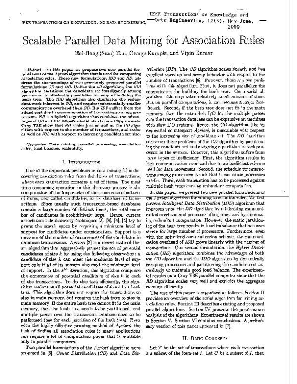 (PDF) Scalable parallel data mining for association rules