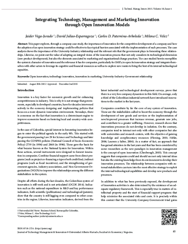 (PDF) Integrating Technology, Management and Marketing Innovation ...