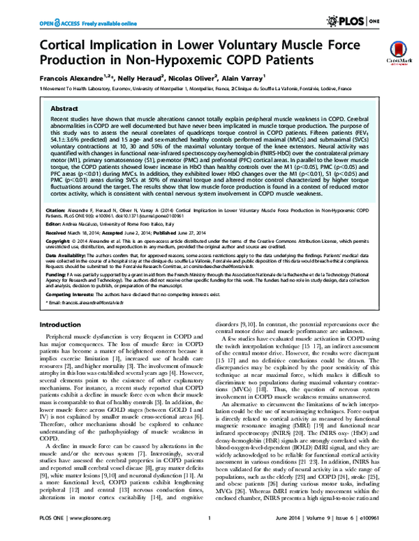 (PDF) Cortical Implication in Lower Voluntary Muscle Force Production ...