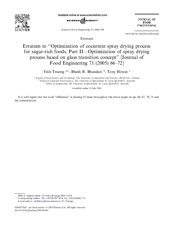 (PDF) Erratum to “Optimization of cocurrent spray drying process for ...