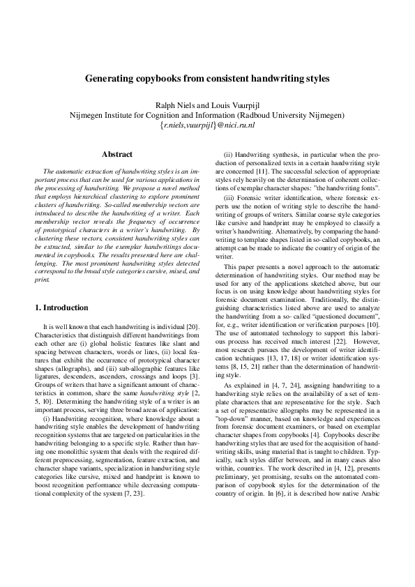 (PDF) Generating Copybooks from Consistent Handwriting Styles Ralph