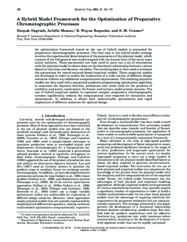 (PDF) A Hybrid Model Framework for the Optimization of Preparative ...