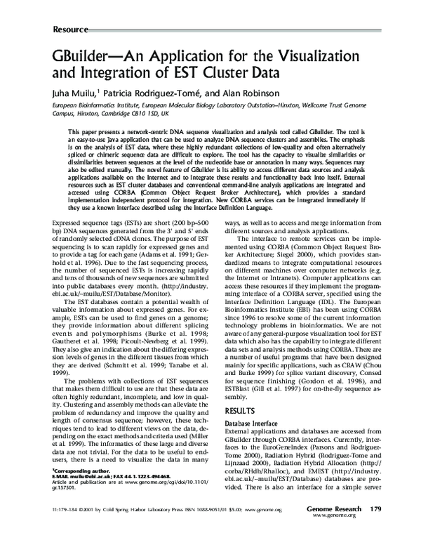(PDF) GBuilder---An Application for the Visualization and Integration ...