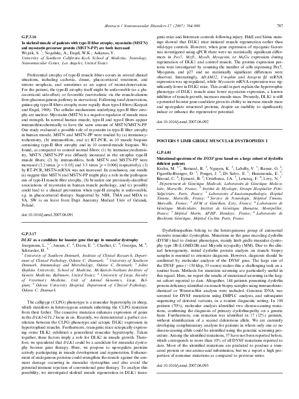 (PDF) G.P.4.01 Mutational spectrum of the DYSF gene based on a large ...