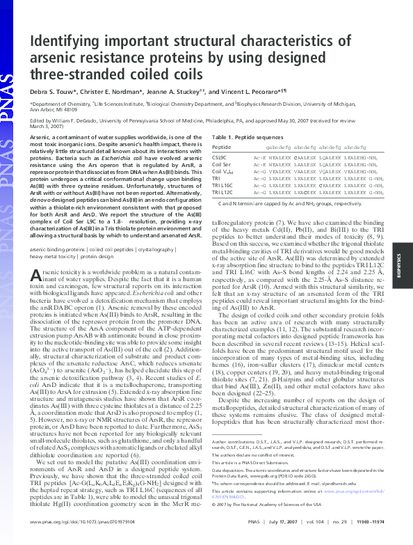 (PDF) Identifying important structural characteristics of arsenic ...