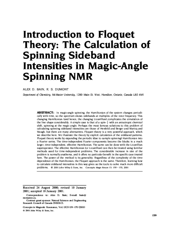 (PDF) Introduction to Floquet theory The calculation of spinning