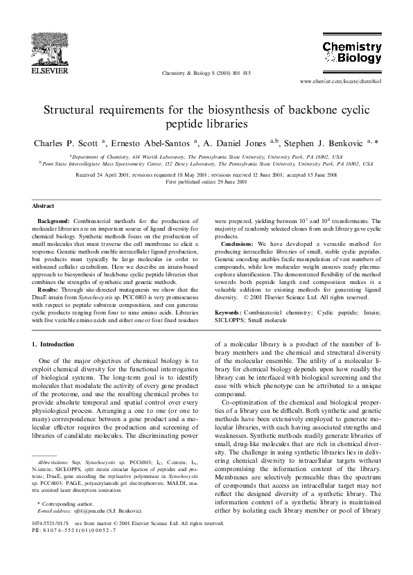 (PDF) Structural requirements for the biosynthesis of backbone cyclic ...