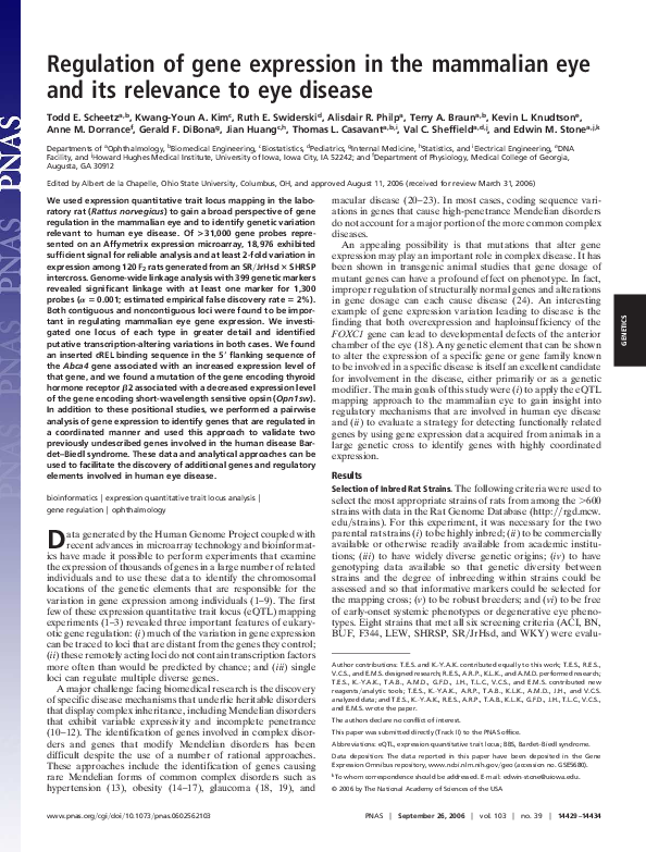 (PDF) Regulation of gene expression in the mammalian eye and its ...