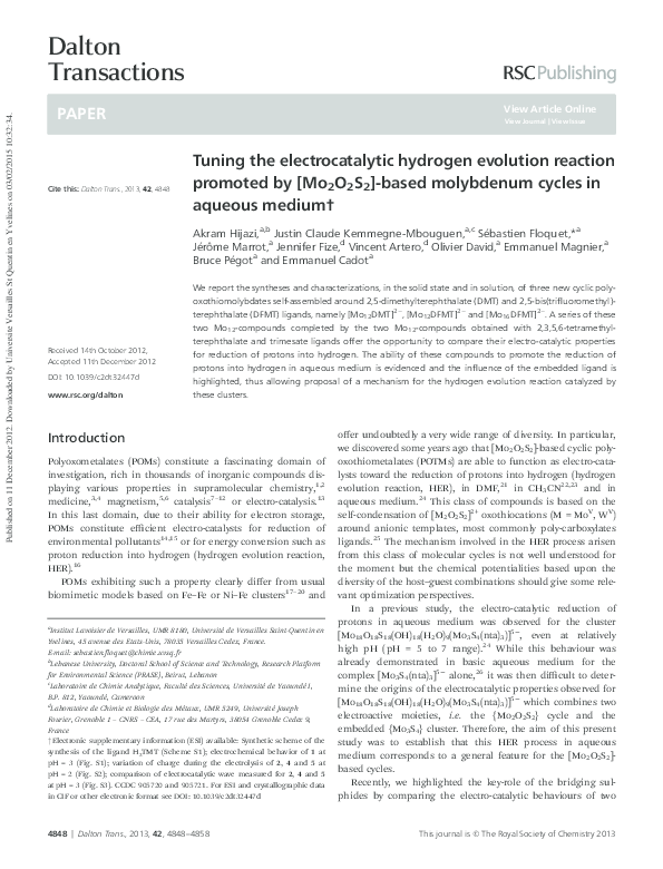 (PDF) Tuning the electrocatalytic hydrogen evolution reaction promoted ...