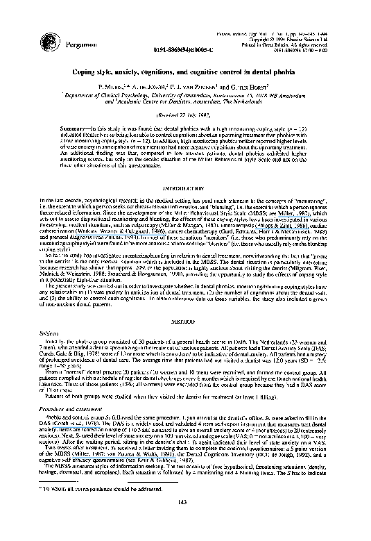 Dental anxiety study picture