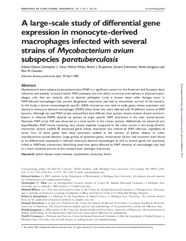 (PDF) A large-scale study of differential gene expression in monocyte ...