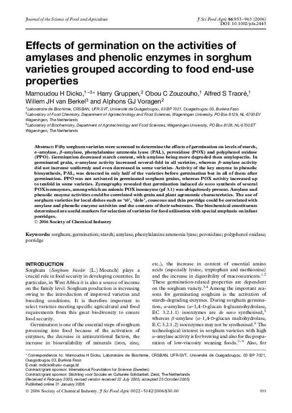 (PDF) Evaluation of the Effect of Germination on Phenolic Compounds and