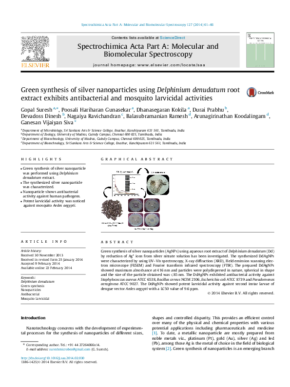 (PDF) Green synthesis of silver nanoparticles using seed aqueous ...