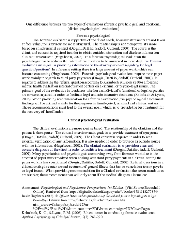 (DOC) M5 A1 Discussion Forensic psychological Evaluation Quintana