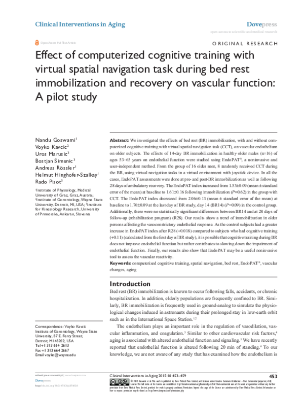 (PDF) Effect of computerized cognitive training with virtual spatial ...