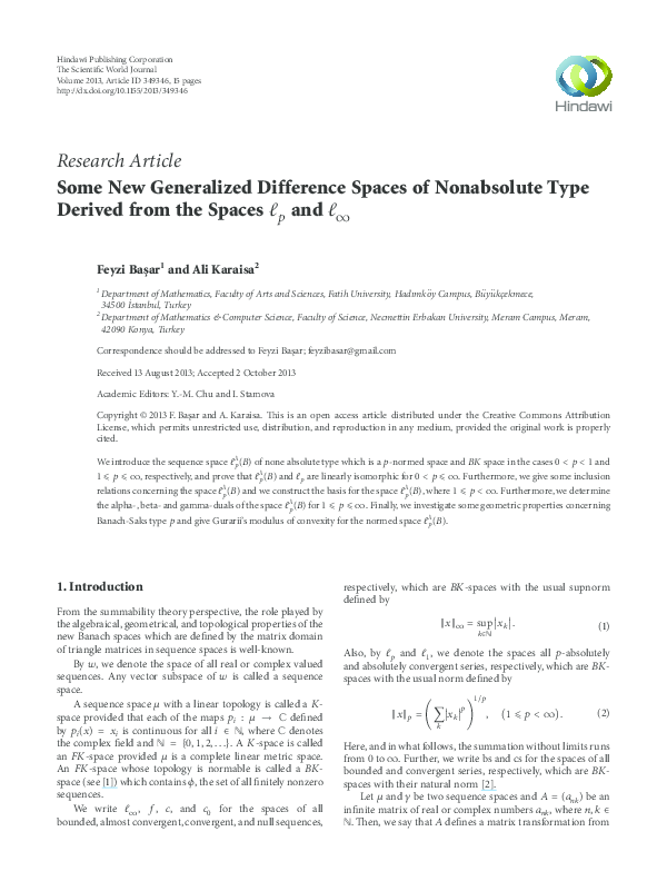 (PDF) Some New Generalized Difference Spaces of Nonabsolute Type ...