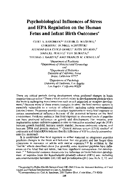 (PDF) Psychobiological Influences of Stress and HPA Regulation on the ...