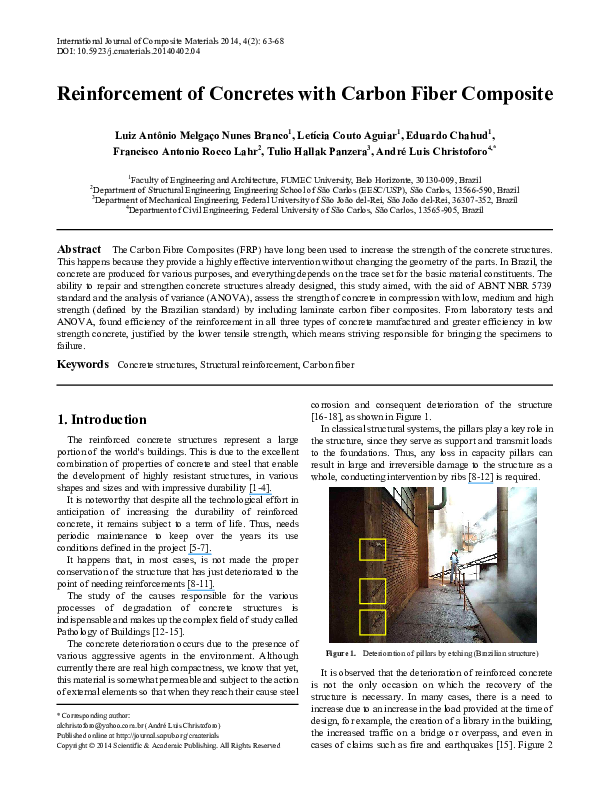 (PDF) Reinforcement of Concretes with Carbon Fiber Composite