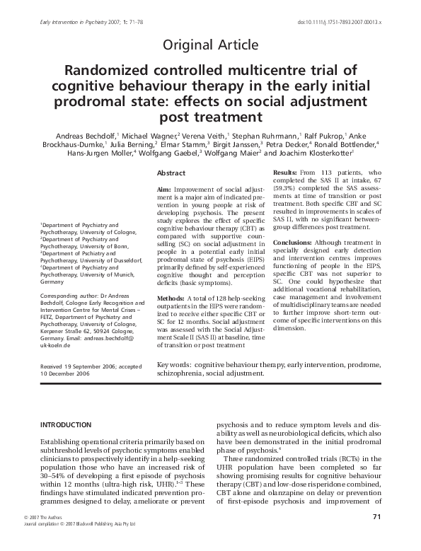(PDF) Randomized controlled multicentre trial of cognitive behaviour ...