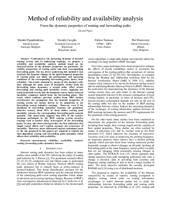 (PDF) Method of reliability and availability analysis from the dynamic ...