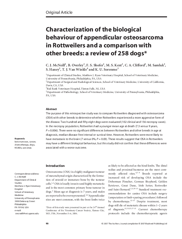 (PDF) Characterization of the biological behaviour of appendicular ...