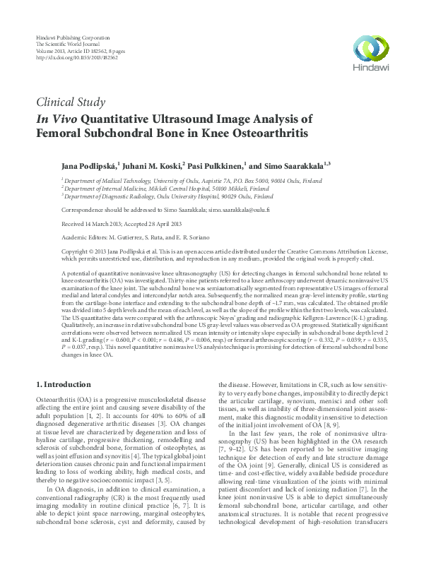 (PDF) In vivo quantitative ultrasound image analysis of femoral ...