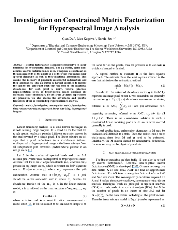 (PDF) Investigation on constrained matrix factorization for ...