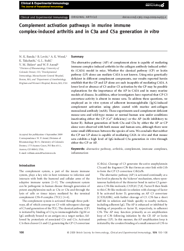  pdf complement activation pathways in murine immune complex induced