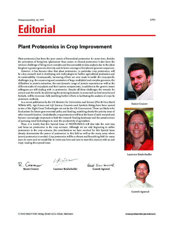 (PDF) Plant Proteomics in Crop Improvement
