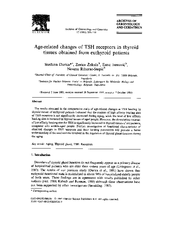 (PDF) Age-related changes of TSH receptors in thyroid tissues obtained ...