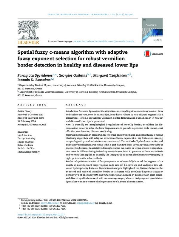 (PDF) Spatial fuzzy c-means algorithm with adaptive fuzzy exponent ...