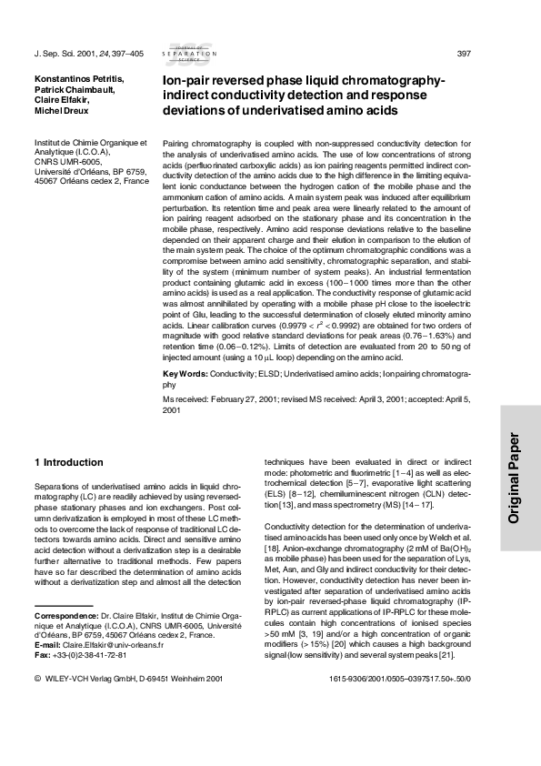 (PDF) Ion-pair reversed-phase liquid chromatography for determination ...