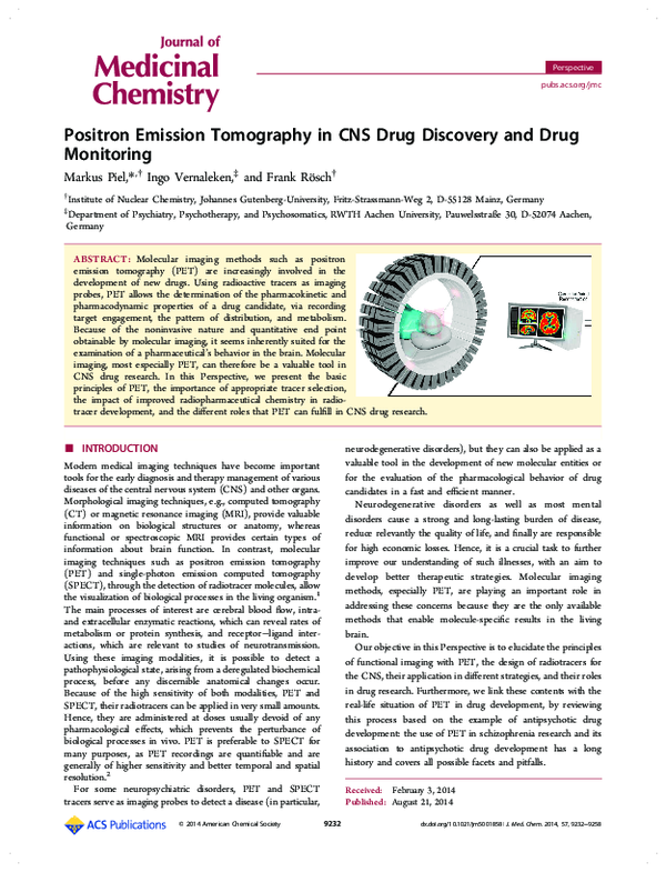 (PDF) Positron emission tomography in CNS drug discovery and drug ...