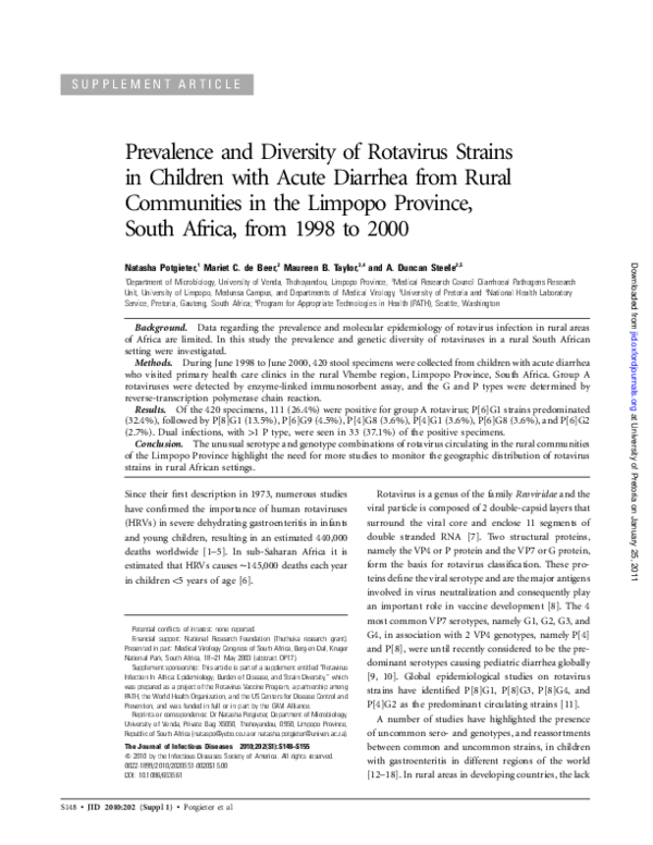 (PDF) Prevalence and Diversity of Rotavirus Strains in Children with ...