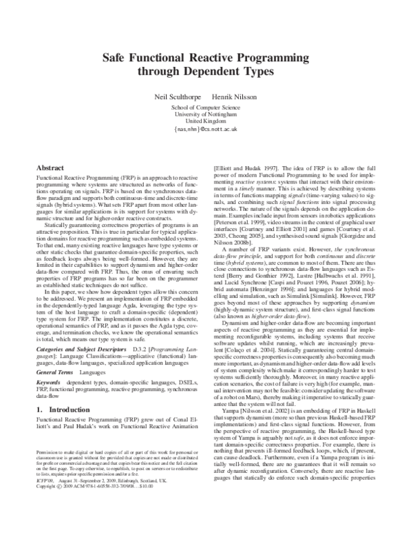 (PDF) Safe functional reactive programming through dependent types