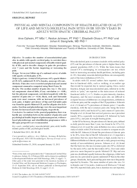 (PDF) Physical and mental components of health-related quality of life ...