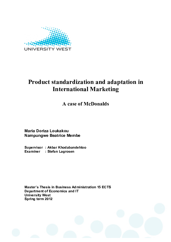 Explain the difference between standardization and adaptation strategies. picture