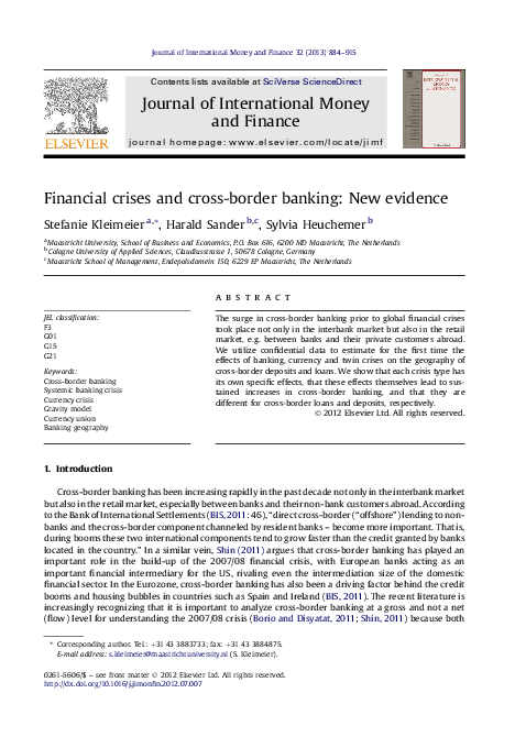 (PDF) Financial crises and cross-border banking: New evidence