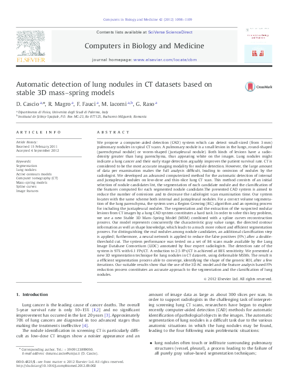 (PDF) Automatic detection of lung nodules in CT datasets based on ...