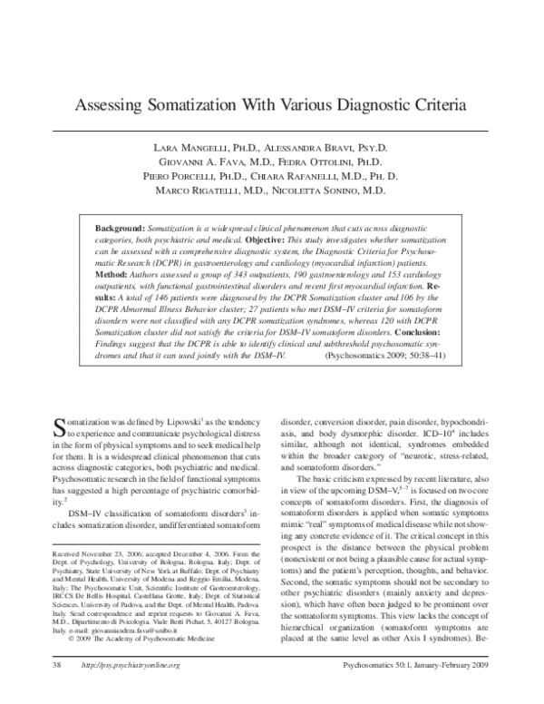 Environmental factors of somatic symptom disorder image