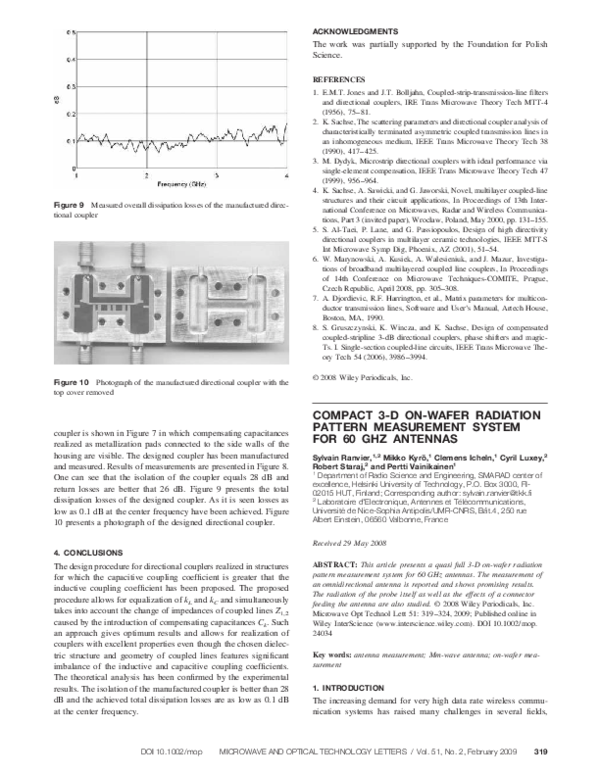 (PDF) Compact 3-D on-wafer radiation pattern measurement system for 60 ...