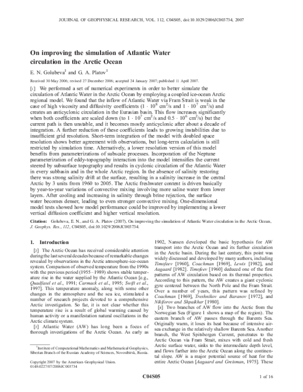 (PDF) On improving the simulation of Atlantic Water circulation in the ...